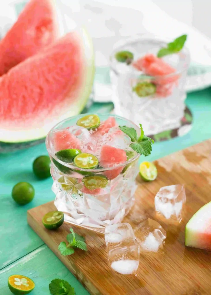 photo gros plan d'un cocktail a la pasteque pour la journée mondiale du cocktail comme exemple du calendrier des évènements marketing 2025