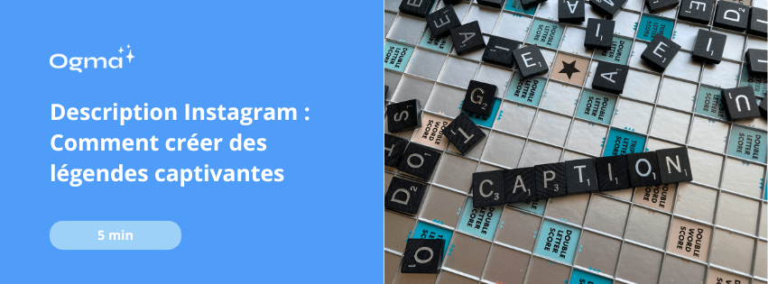 image du jeu de scrabble avec marqué caption, mot définissant la description Instagram en anglais
